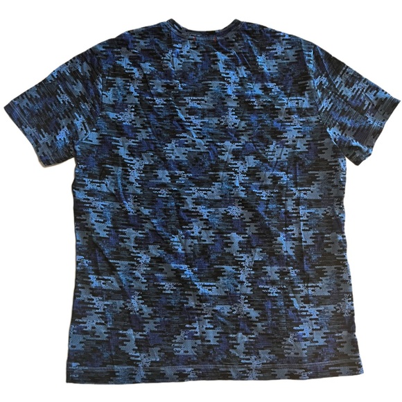 NWT Robert Graham Blue Deke V-Neck T-shirt XL | abstract camouflage AOP tee camo - Picture 2 of 4